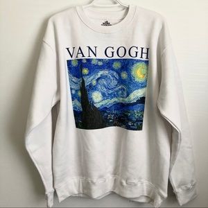 New Vincent Van Gogh “Starry Night” pullover white